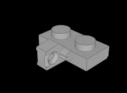 Lego Compatible (44567a.dat) Hinge Plate  1 x  2 Locking with Groove with Single Finger On Side Vertical