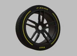 Miniature Enkei SS05 Rim & Tire  - 3D Print - No Textures