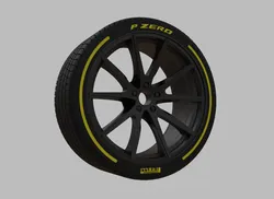 Miniature Vossen VFS-1 Rim & Tire  - 3D Print - No Textures