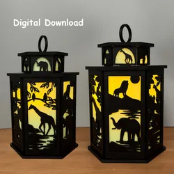 Safari Wildlife Nature Lantern Lamp Decoration Tea Light Candle Holder Home Decor Lamp