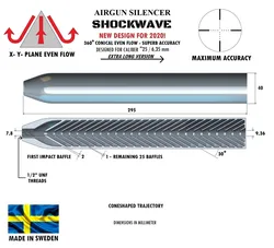 SILENCER SHOCKWAVE 295 mm .25" / 6,35 mm