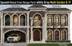 Spanish House Front Design Paint white Gray Multi Garden B-17