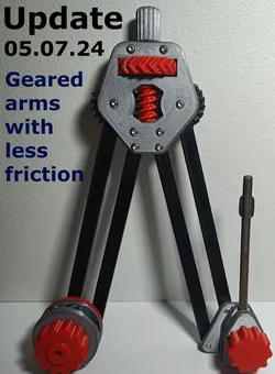 [WIP] Drafting Compass V2 with worm gear and parallell arms for many sized pencils