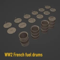 DIORAMA - WW2 French fuel drum - 1/35