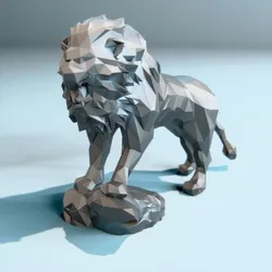Low Poly Lion Miniature