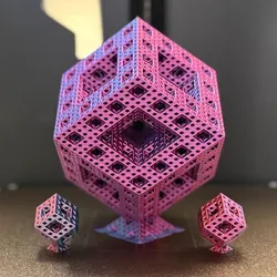 Menger-Style Rhombic Dodecahedron Fractal | Level 3