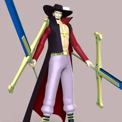 One Piece - Dracule Mihawk 3D Print Model in Figurines 438542