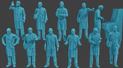 Scientist Male SM1 Pack1 3D Print Model in Figurines 440140