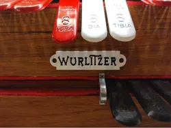 Theatre Pipe Organ Console: Name Plates (Wurlitzer logo + Divisions)
