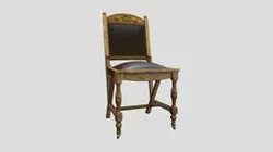 Wooden chair with leather upholstery