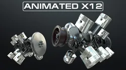 X12 Engine Working Animated