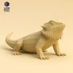 Bearded Dragon - Fascinating exotic reptile and popular Low Poly style mascot