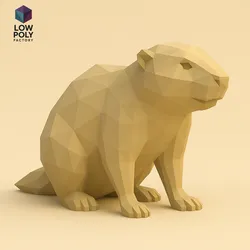 Castor - Ingenious rodent river and lake builder Low Poly style
