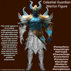 Characters & Creatures STL indir - Celestial Guardian Warrior Figure - MR AnyCAD