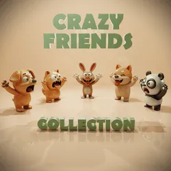 CRAZY FRIENDS COLLECTION - PACK OF 5 FUN CHARACTERS FOR 3D PRINTING
