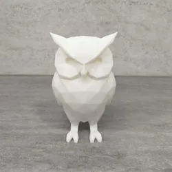 Eagle Owl - Majestic nocturnal bird of prey of the Low Poly style forests.