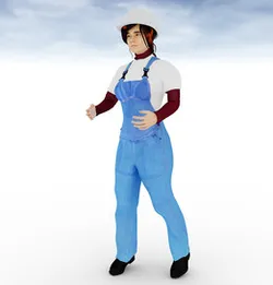 Female Worker Operating