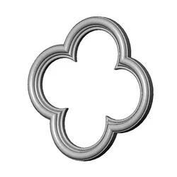 Gothic clover frame relief CNC and 3D print model