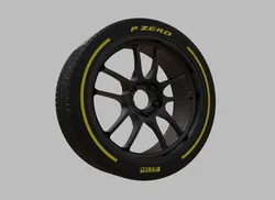 Miniature Enkei PF01EVO Rim & Tire  - 3D Print - No Textures