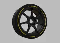 Miniature Enkei TS-7 Rim & Tire  - 3D Print - No Textures