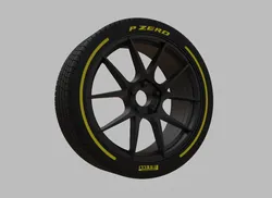 Miniature Enkei YS5 Rim & Tire  - 3D Print - No Textures