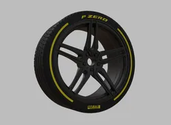 Miniature Vossen HF-1 Rim & Tire  - 3D Print - No Textures