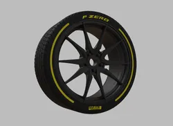 Miniature Vossen HF-3 Rim & Tire  - 3D Print - No Textures