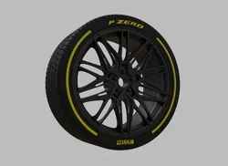 Miniature Vossen HF-7 Rim & Tire  - 3D Print - No Textures