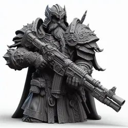 Modern Warrior 3D Print – Futuristic Soldier with Gun in Hand, Action Pose, Decorative Figurine