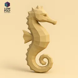 Seahorse - Fascinating little sea creature Low Poly style