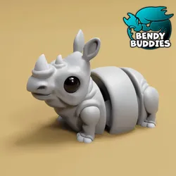 Zippy Cute Rhino / Rhinocero Articulated / Print-in-Place Horned Creature / Wild Animal Beast / Southern Monster / Fantasy World Encounter