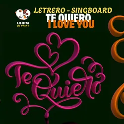 3D DECORATIVE SIGN - I LOVE YOU / TE QUIERO / I LOVE YOU