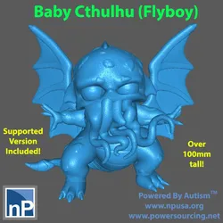 Baby Cthulhu version 2 Free 3D Print Model in Game Accessories 443920