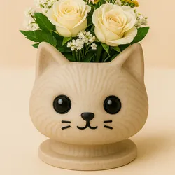 Cute Cat Flower Pot – 3D Printed Planter STL