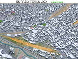 El Paso downtown city Texas USA 6km