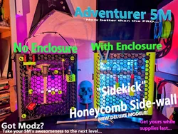 Full-size Honeycomb/Hexagon/Hex Side-wall, a.k.a. "Sidekick", for Flashforge Adventurer 5M