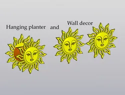 Hanging planter and Wall decor Sun with face 3D Print Model in Decor 443098