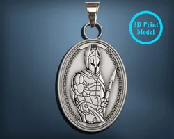 WARRIOR MAN ANCIENT PENDANT 3D Print Model in Pendants 442542