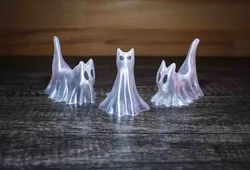 A Trio of Halloween Ghost Cats
