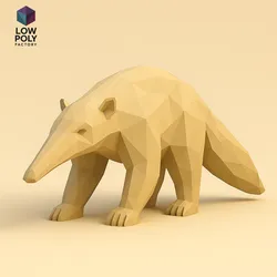 Anteater - Curious insectivorous mammal with long snout Low Poly style