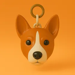 Basenji 3D Plastic Key Ring - STL