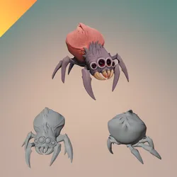 Cartoon Monster Spider – STL and GLB File for 3D Printing – Cute but Creepy Creature Figurine