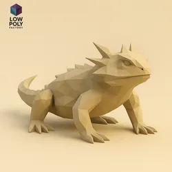 Horned Lizard - Desert reptile with spines and unique Low Poly style appearance