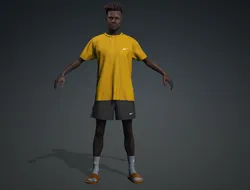 Meet CHIBU - Realistic Standing Black Boy Low-poly