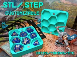 MTG/RPG/D&D Customizable polyhedral dice magnetic box