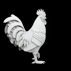 Rooster Sculpture 3D Printable Model