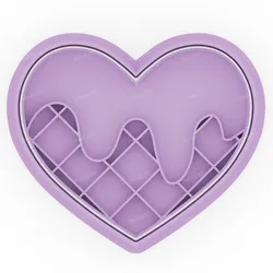 Waffle Heart Cookie Cutter - 8 cm