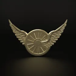 Winged Wheel 3D Print Model in Signs and Logos 445249
