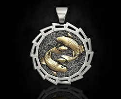 Yin Yang-Crap fishes pendant 3D Print Model in Pendants 444556