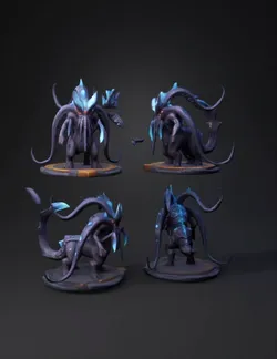 Abyssal Envoy creature with purple body and blue crystalline fins mul